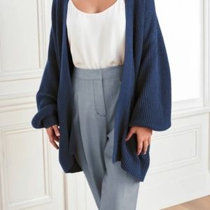 Organic Cotton Blue Open Cardigan (Open to Color Trades)